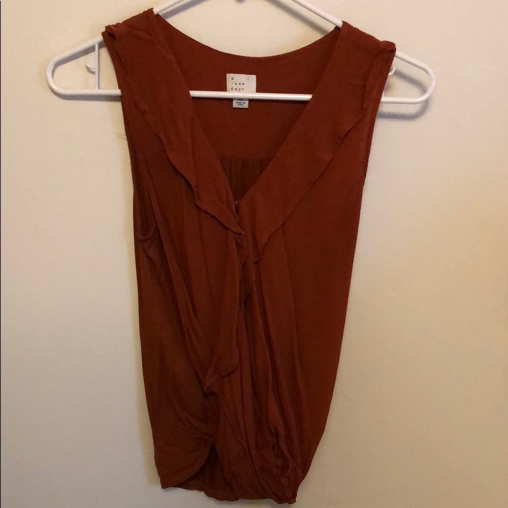 Burnt Orange Wrap Top